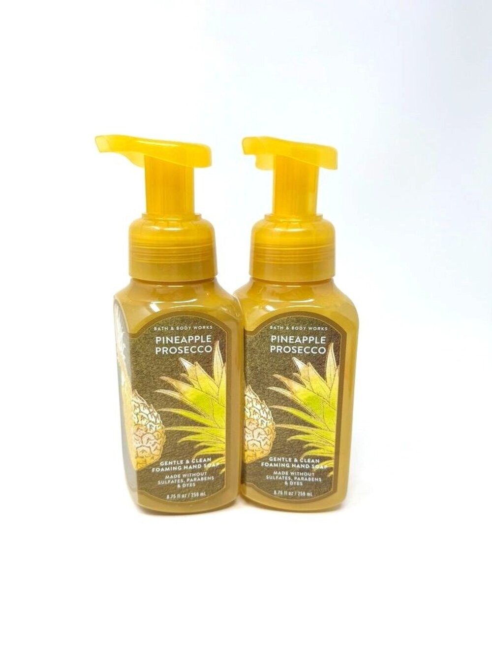 Bath & Body Works 2 Pineapple Prosecco Foaming Hand Soap 8.75 Fl Oz Gentle